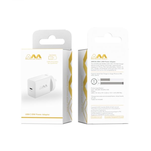 Australian Mobile AMC04 USB-C 20W Power Adapter