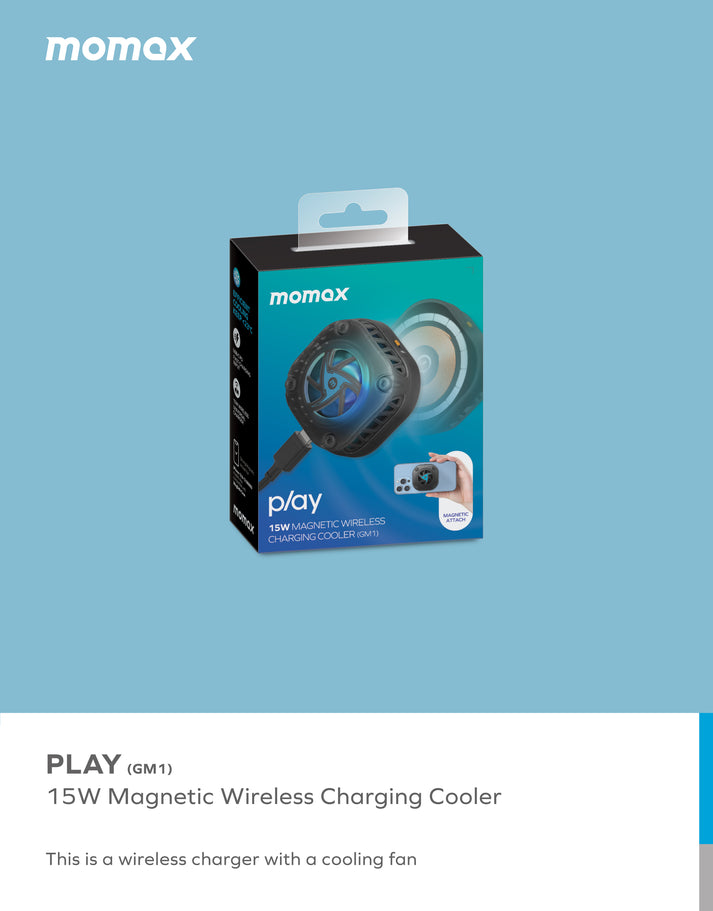 Momax Play Magnetic Wireless Charging Cooler GM1D