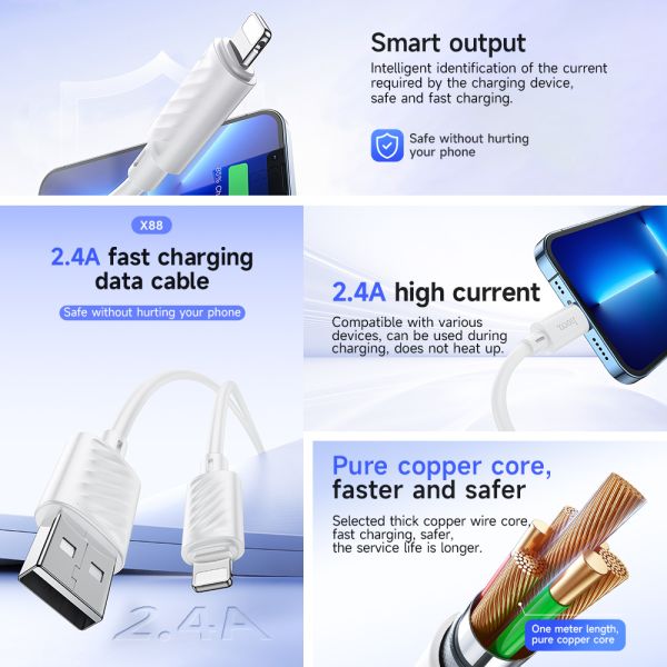 hoco X88 Gratified charging data cable for iPhone 1M