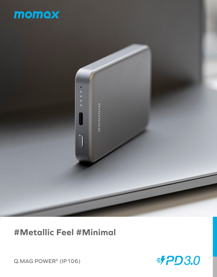 Momax Q.Mag Power 6 Magnetic Wireless Battery Pack 5000mAh IP106