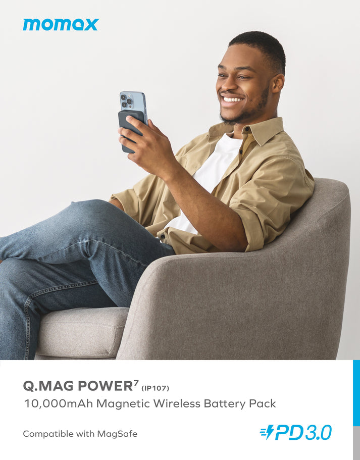 Momax Q.Mag Power 7 Magnetic Wireless Battery Pack 10000mAh IP107