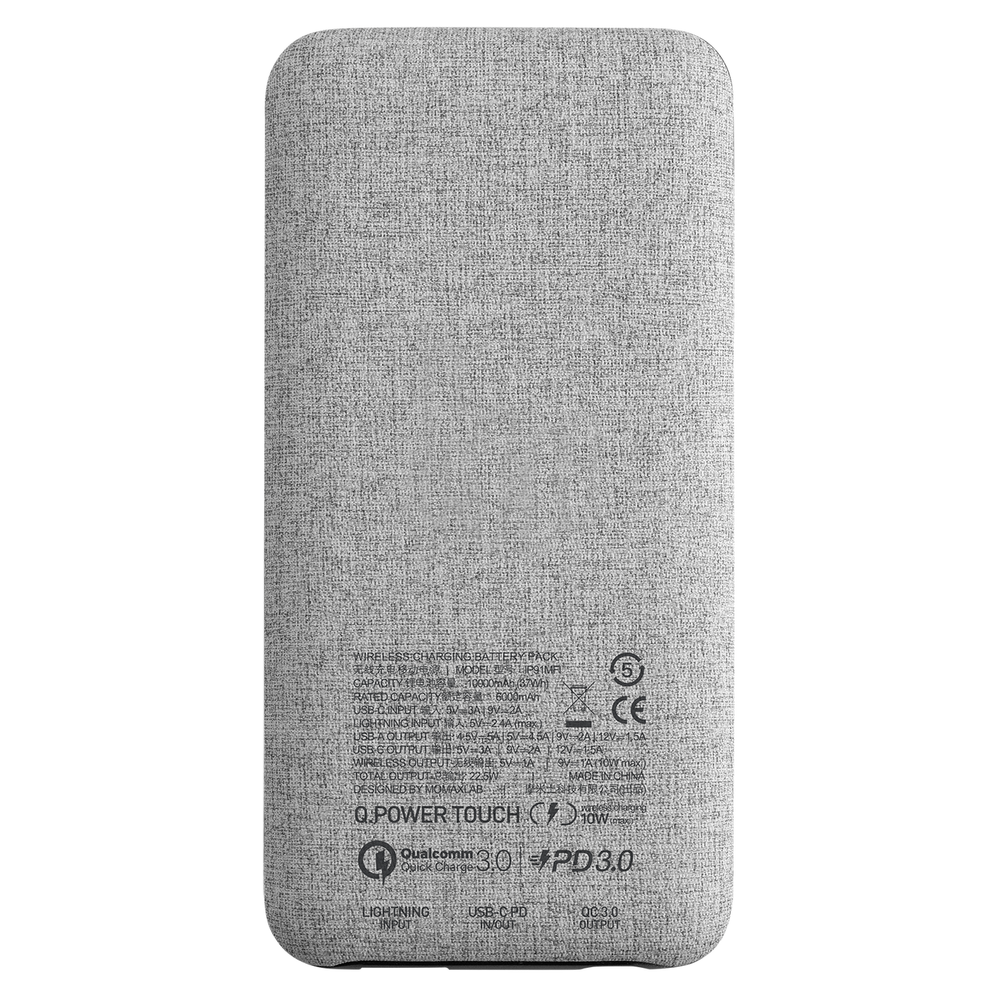 Momax Q. Power Touch Wireless External Battery Pack (10,000mAh) IP91MFI