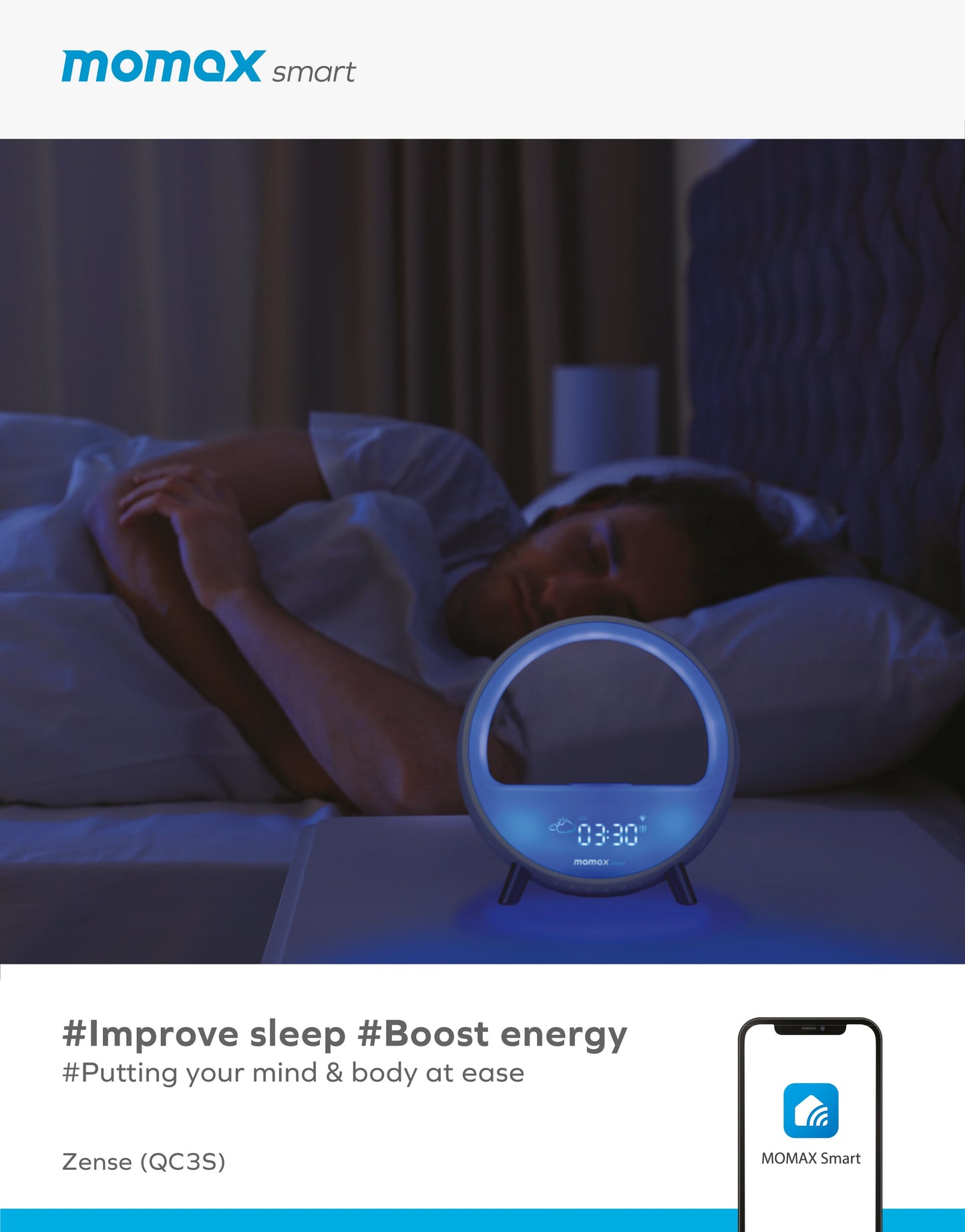 Momax Zense IoT Ambient light with Wireless Charging QC3S