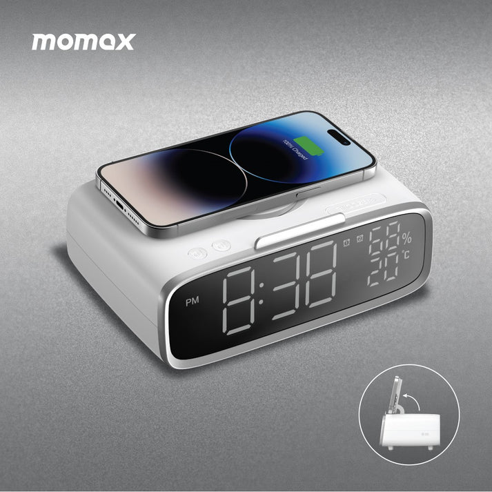 Momax Q.Clock5 Digital Clock with Wireless Charging QC5