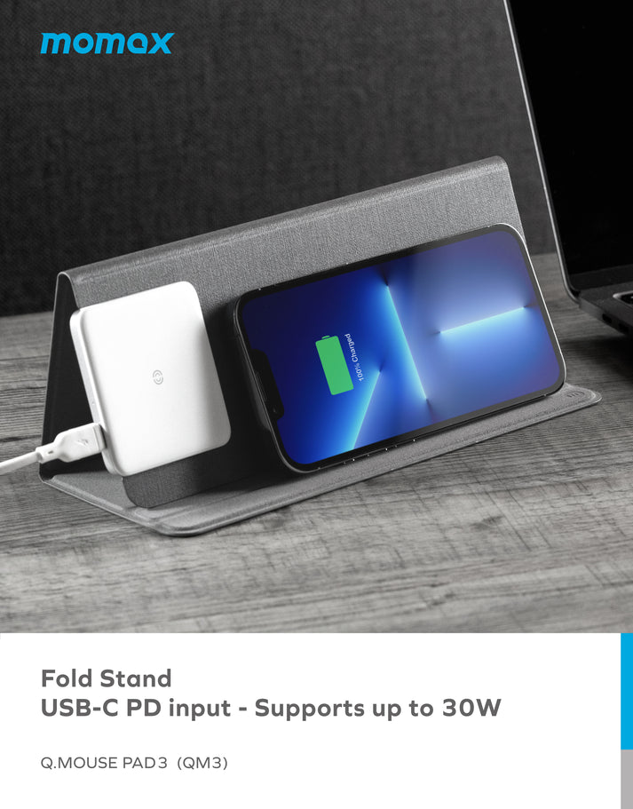 Momax Q.Mouse Pad 3 2-in-1 Wireless Charging Mouse Pad (20W) QM3