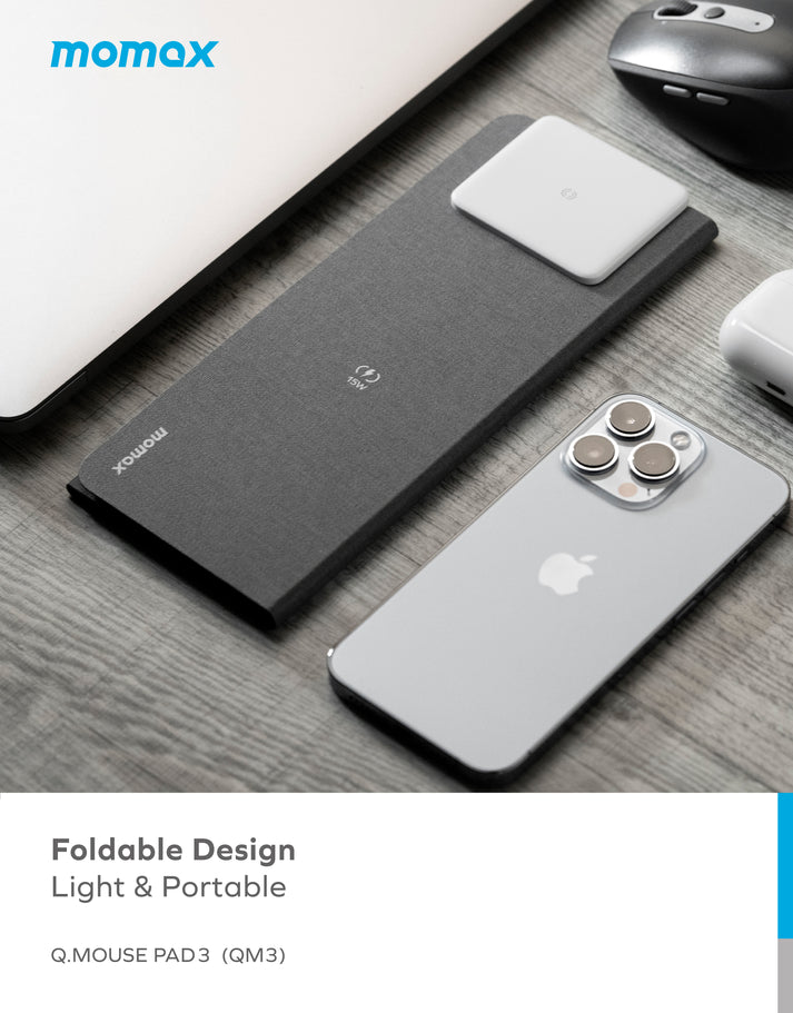 Momax Q.Mouse Pad 3 2-in-1 Wireless Charging Mouse Pad (20W) QM3