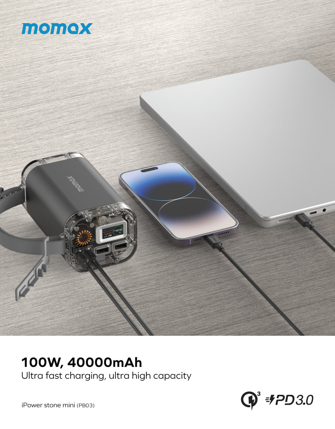 Momax Power Stone Mini Outdoor power station 40000mAh PB03