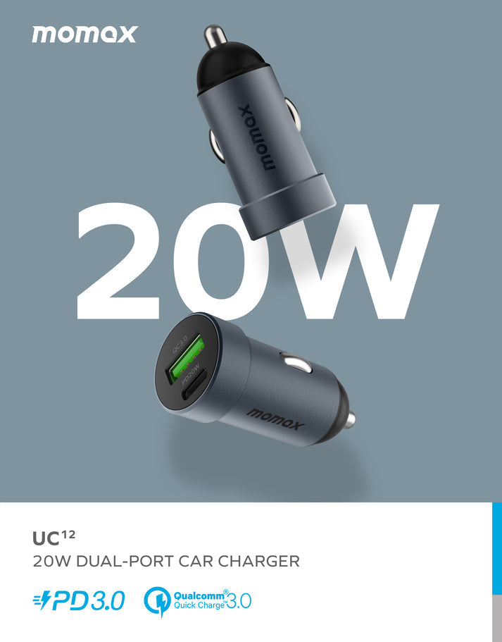 Momax 20W Dual-port Car Charger UC12