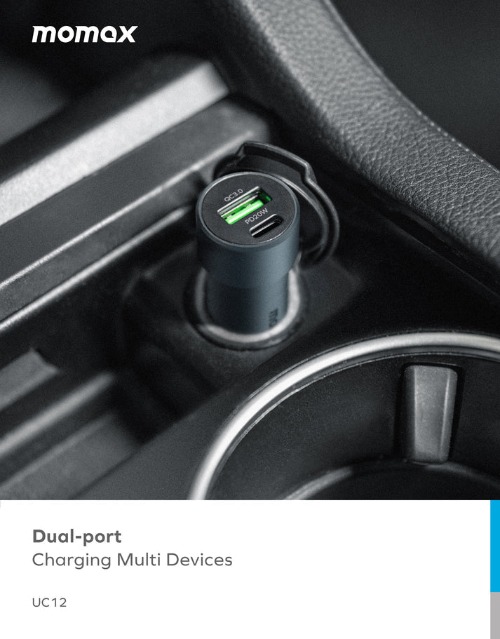 Momax 20W Dual-port Car Charger UC12