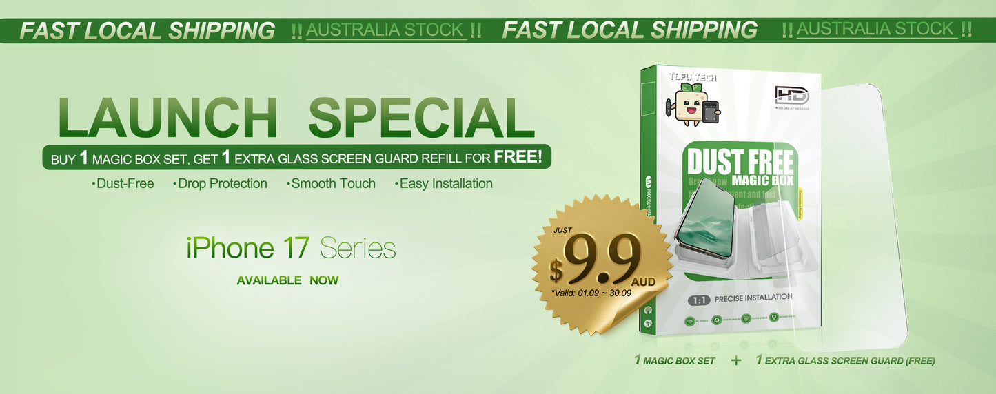 TOFU TECH Dust Free Magic Box Glass Screen Guard For iPhone Clear LAUNCH SPECIAL!!!