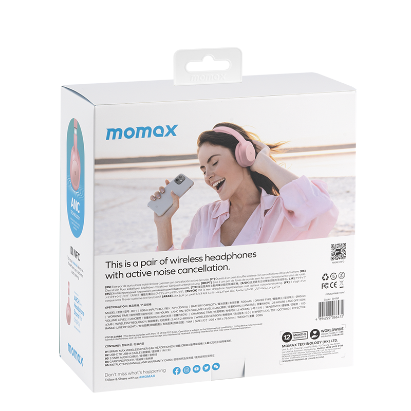 Momax Spark Max Wireless Over-Ear headphones BH1