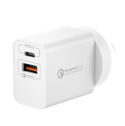 Momax One Plug 2 Ports USB Fast Charger (USB-C PD 3.0 + QC 3.0) UM13