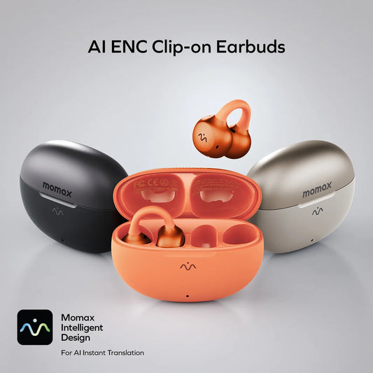 Momax 1-Vibe Clip M.IN.D AI ENC Clip-On Earbuds