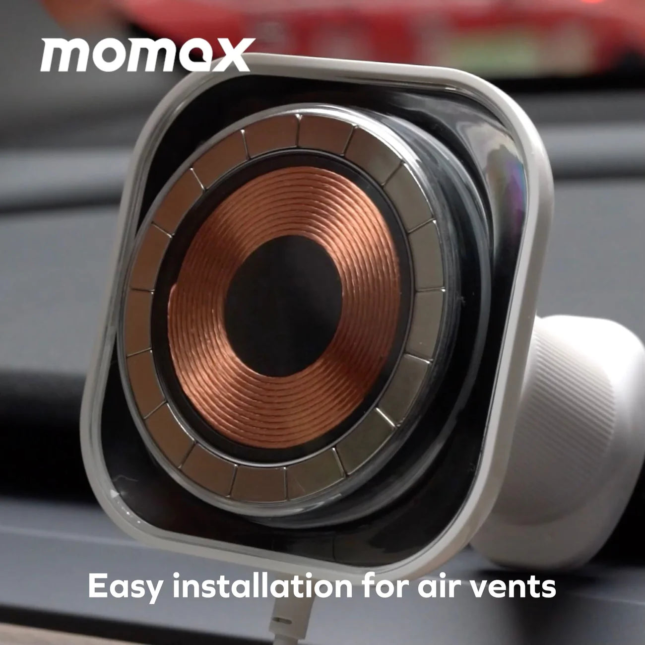 Momax 1-Charge Flow Magnetic Wireless Charging Car Mount 15W