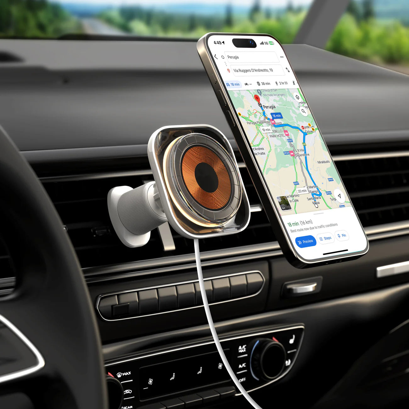 Momax 1-Charge Flow Magnetic Wireless Charging Car Mount 15W
