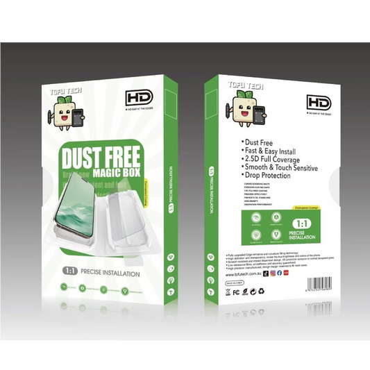 TOFU TECH 3 Pcs Pack Dust Free Magic Box Glass Screen Guard For iPhone Clear