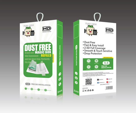 TOFU TECH 5 Pcs Pack Dust Free Glass Screen Guard Refills For iPhone Clear