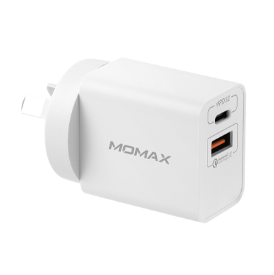 Momax One Plug 2 Ports USB Fast Charger (USB-C PD 3.0 + QC 3.0) UM13